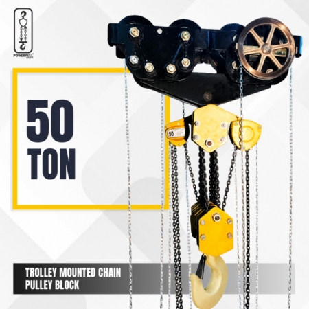 Trolley Mounted Chain Pulley Block, Available up to 50 Ton Capacity