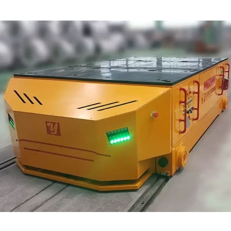 Wireless Powered Transfer Carts, Automatic or manual control, Loading capacity up to 1000 tons, Driving speed up to 20 m/min.