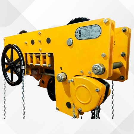 Ultra Low Headroom Chain Pulley Block Trolley, up to 20 Ton Capacity