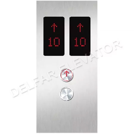 D35128 Duplex type, Embedded LOP, hairline st.st. faceplate, dot matrix display in red.