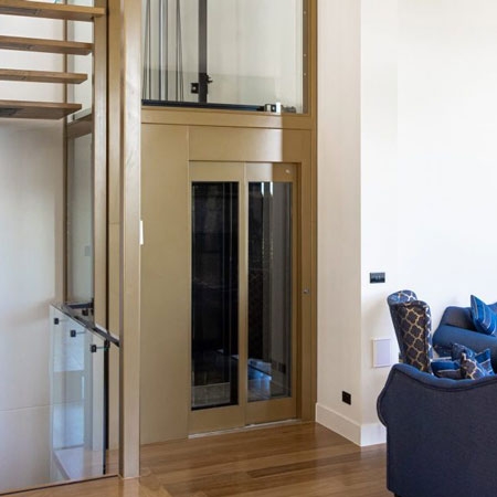Residential Royal lift, Passenger lifts for private residences, Full height light curtain protection beams across cabin entrance, Guaranteed 400kg Load