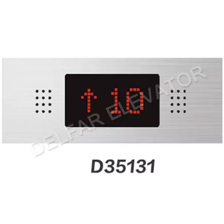 D35131,hall horizontal indicator, hairline st.st. faceplate, dot matrix display in red.