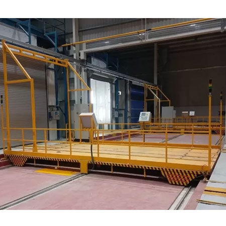Busbar Powered Transfer Carts, Loading capacity up to 1000 tons, Automatic or manual control, Driving speed up to 20 m/min.