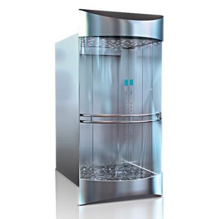 Hairline Stainless Steel Panoramic Elevator Cabin - GNTK 17