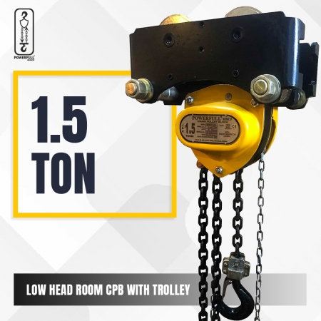 Low Headroom Chain Pulley Block With Trolley Up to 20 Ton Capacity
