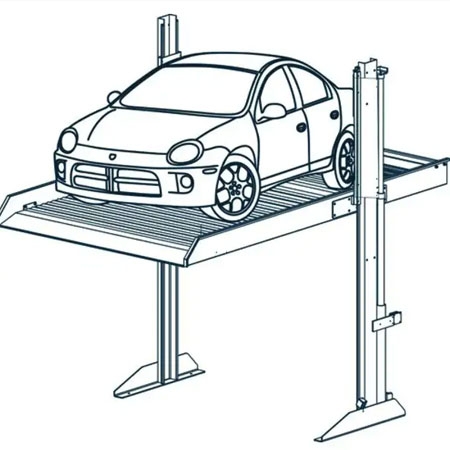 Heavy-Duty Two Post Hydraulic Car Parking Lift System, Max Lift Height  2100 mm, Lifting Capacity  2-3 ton