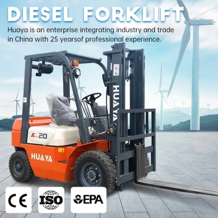 Huaya, 2 Ton Diesel Forklift – CPC20 Model, Loading Capacity 2000kg, Engine Model XINCHAI 490, Power 37KW