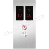 D35128 Duplex type, Embedded LOP, hairline st.st. faceplate, dot matrix display in red.